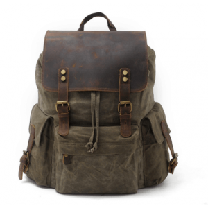 P06 WAX OUTDOOR 2 SCOUT™ Groß Wanderrucksack Damen / Herren. Gewachste Baumwolle + Naturleder. A4 - 4 Farben